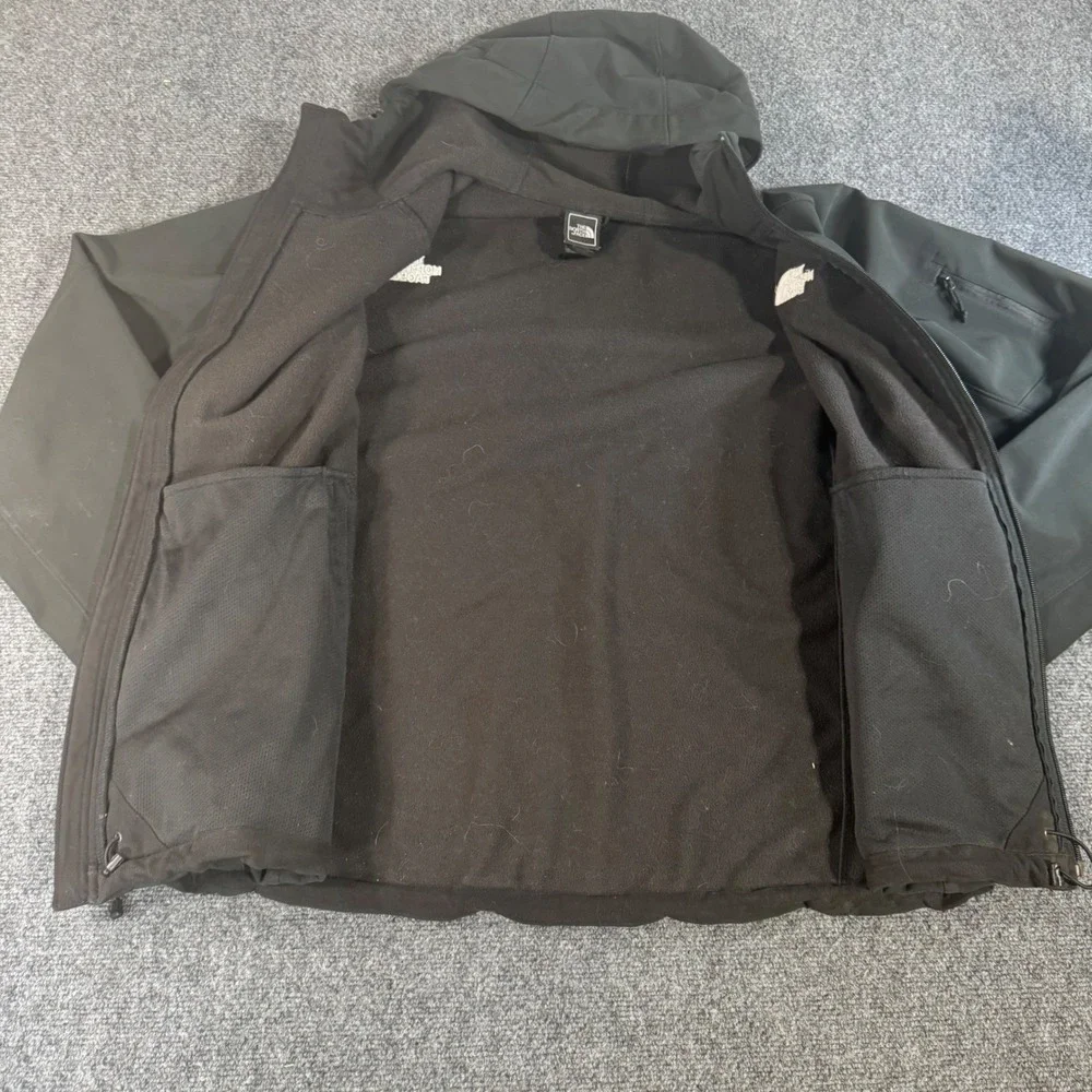 The North Face Apex Bionic Hooded Softshell Jacket Mens XL Black Windproof Fleec